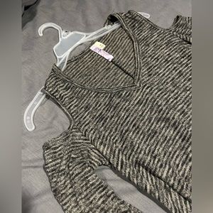 Cold Shoulder Grey Sweater